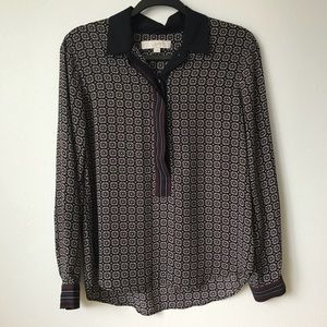 LOFT Button-Down Long Sleeve Blouse